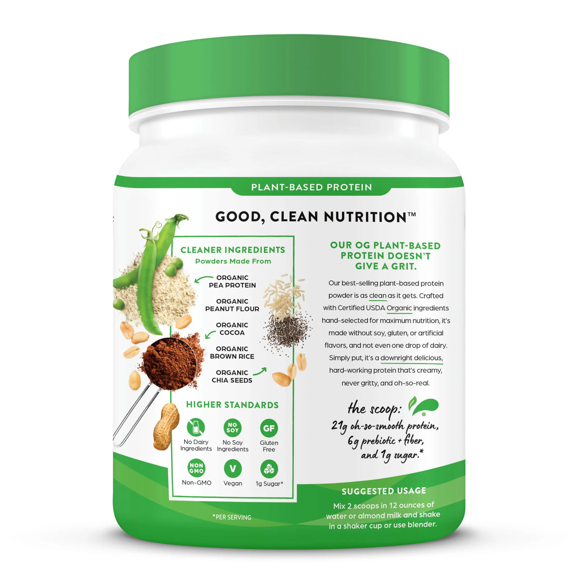 Organic Vegan 21g Protein Powder Chocolate Peanut Butter 1.02lb T210
