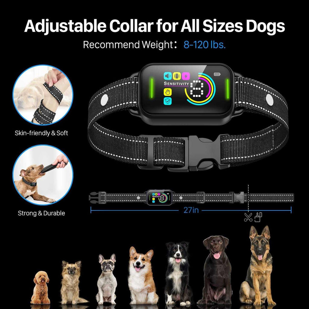 Rechargeable Dog Bark Collar with 8 Adjustable B7515