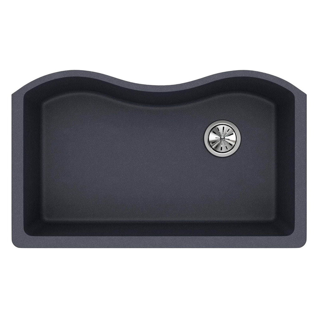 Quartz Classic Single Bowl Undermount Sink, Dusk Gray P682