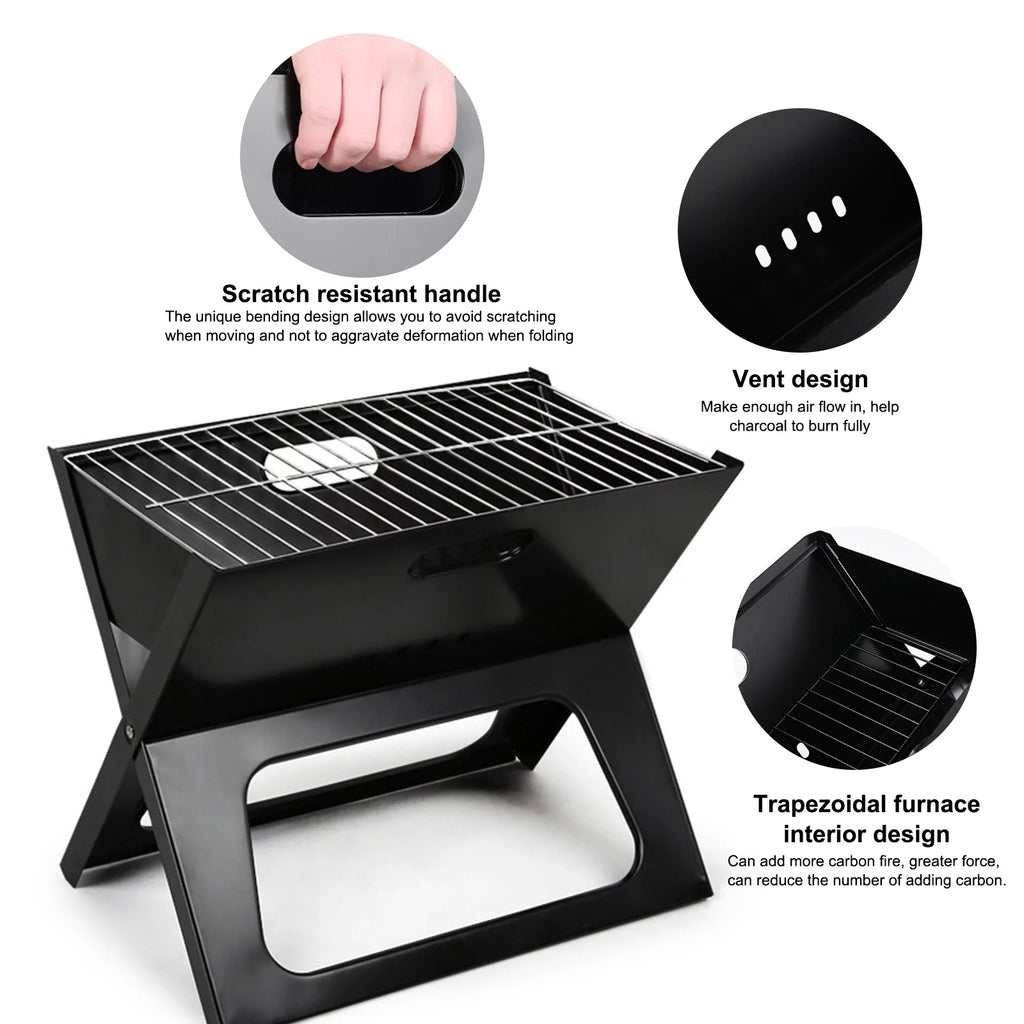 Foldable Charcoal Stainless Steel BBQ Grill Y5743