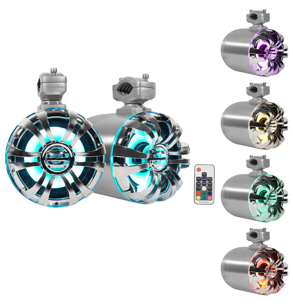 6.5" LED Swivel Marine Wakeboard Speakers with Amplifier and Amp Kit B9349