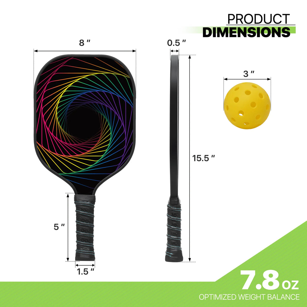 Carbon Fiber Pickleball Rackets Set of 4 with Carry Bag O62316