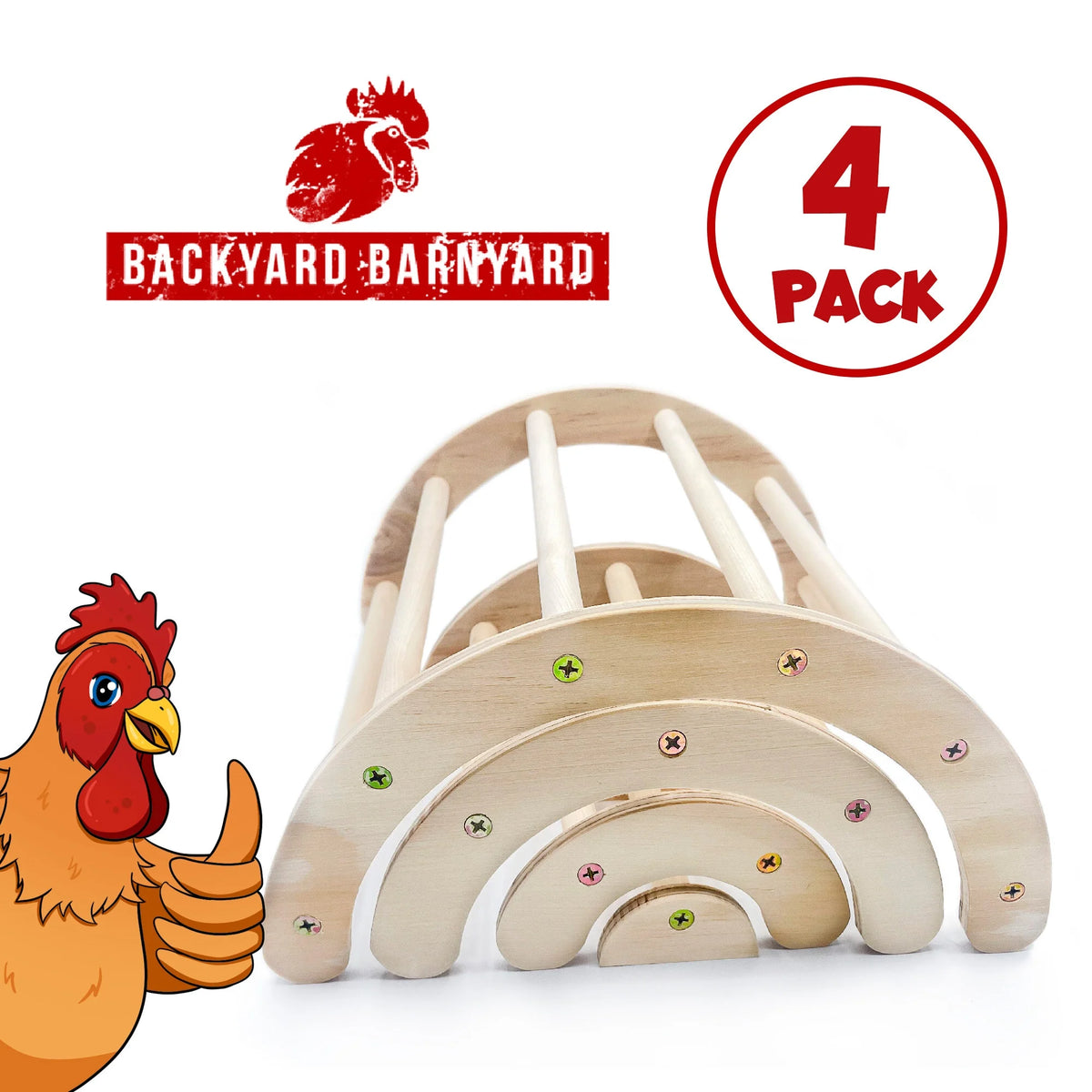 Natural Wood Chicken Perch 4 Pack D366