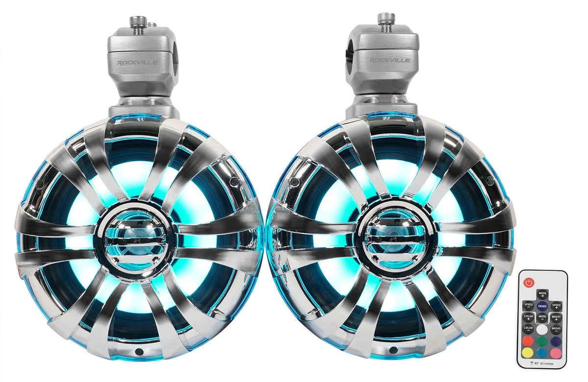 6.5" LED Swivel Marine Wakeboard Speakers with Amplifier and Amp Kit B9349