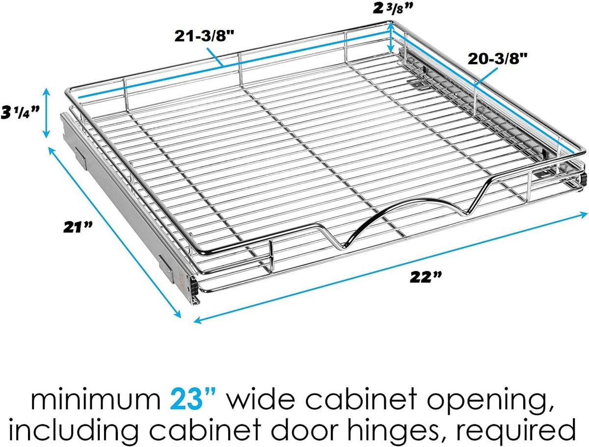 Chrome Heavy Duty Pull Out Drawer Cabinet Organizer A13067