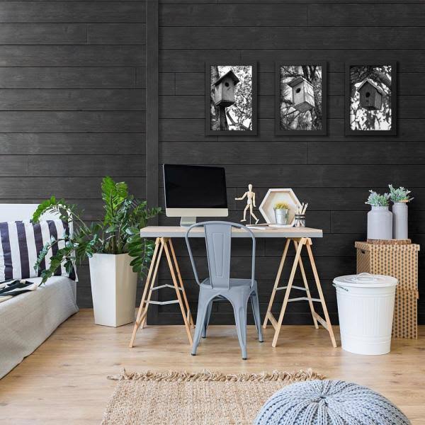 Charcoal Shiplap Pine Board (6-Pack) J49564