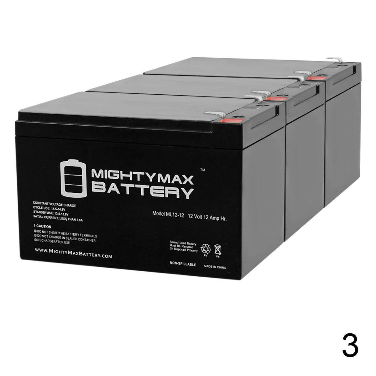 12V 12Ah Battery 3 Pack E229641