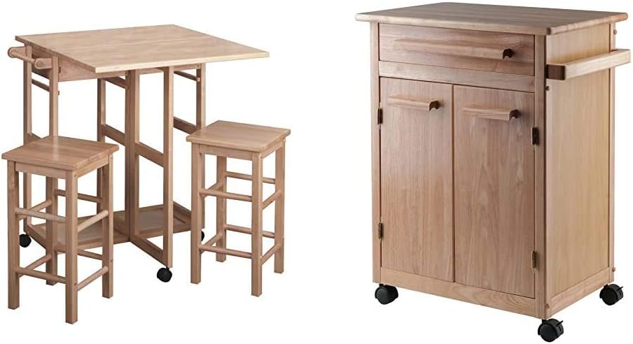 Natural Single Drawer Kitchen Cabinet Storage Cart U234