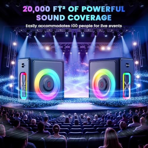 Portable Bluetooth Karaoke Machine with 2 Wireless Microphones G758