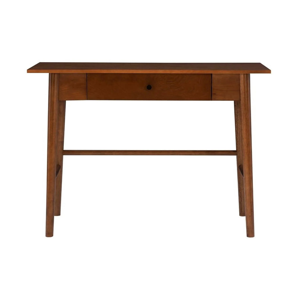 Mid-Century Wood/Metal Office Desk in Walnut Brown J641