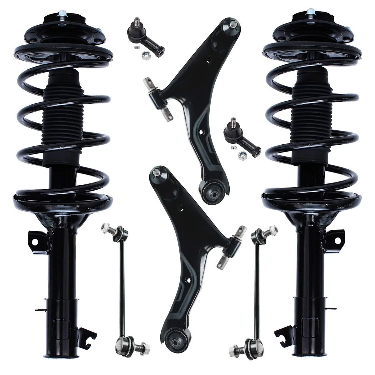 Front Strut Lower Control Arm Sway Bar Tie Rod 8pc Set S87113