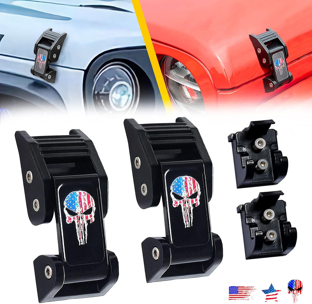 Hood Latches for Jeep Wrangler TJ 1997-2006 (Texture Black) C594329