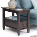 Solid Wood 14 Inch Wide Tobacco Brown Side Table T7359