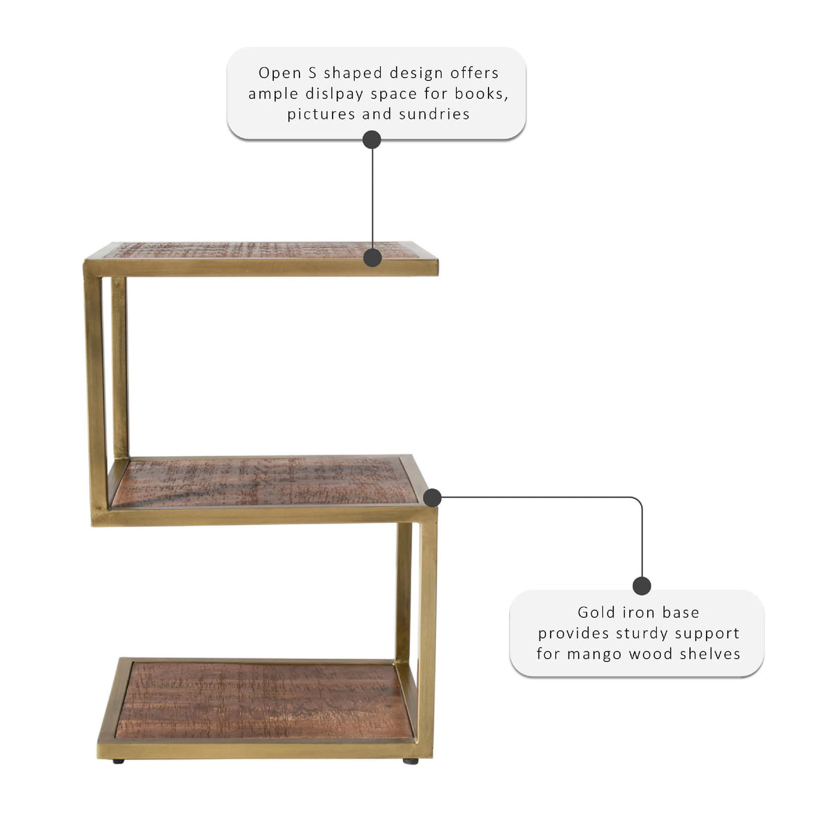 3-Tier Metal Accent Side Table E539