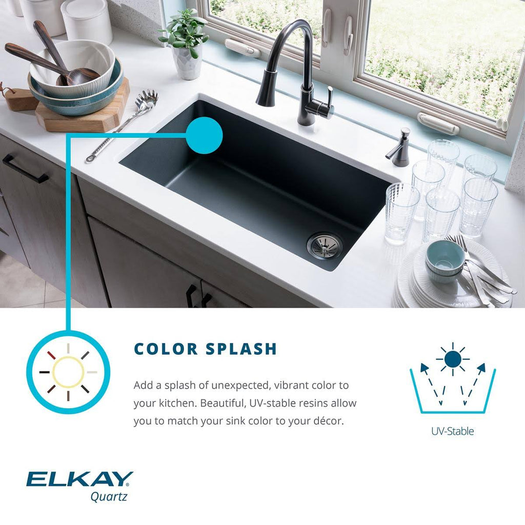 Quartz Classic Single Bowl Undermount Sink, Dusk Gray P682