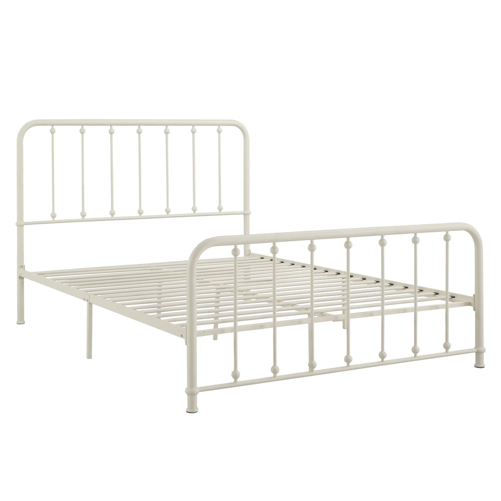 White Metal Platform Full Bed N3190