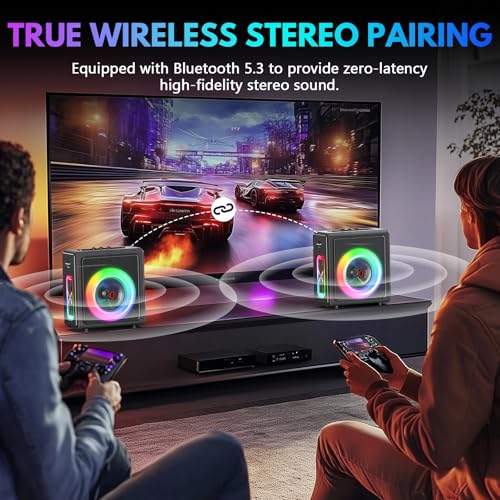 Portable Bluetooth Karaoke Machine with 2 Wireless Microphones G758