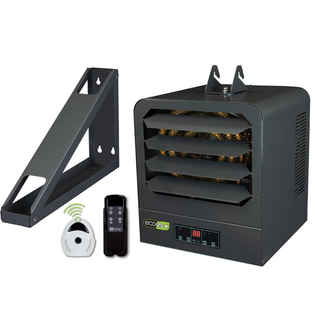 2-Stage Electric Garage Heater with Remote Sensor, 5KW / 240V, Gray R238