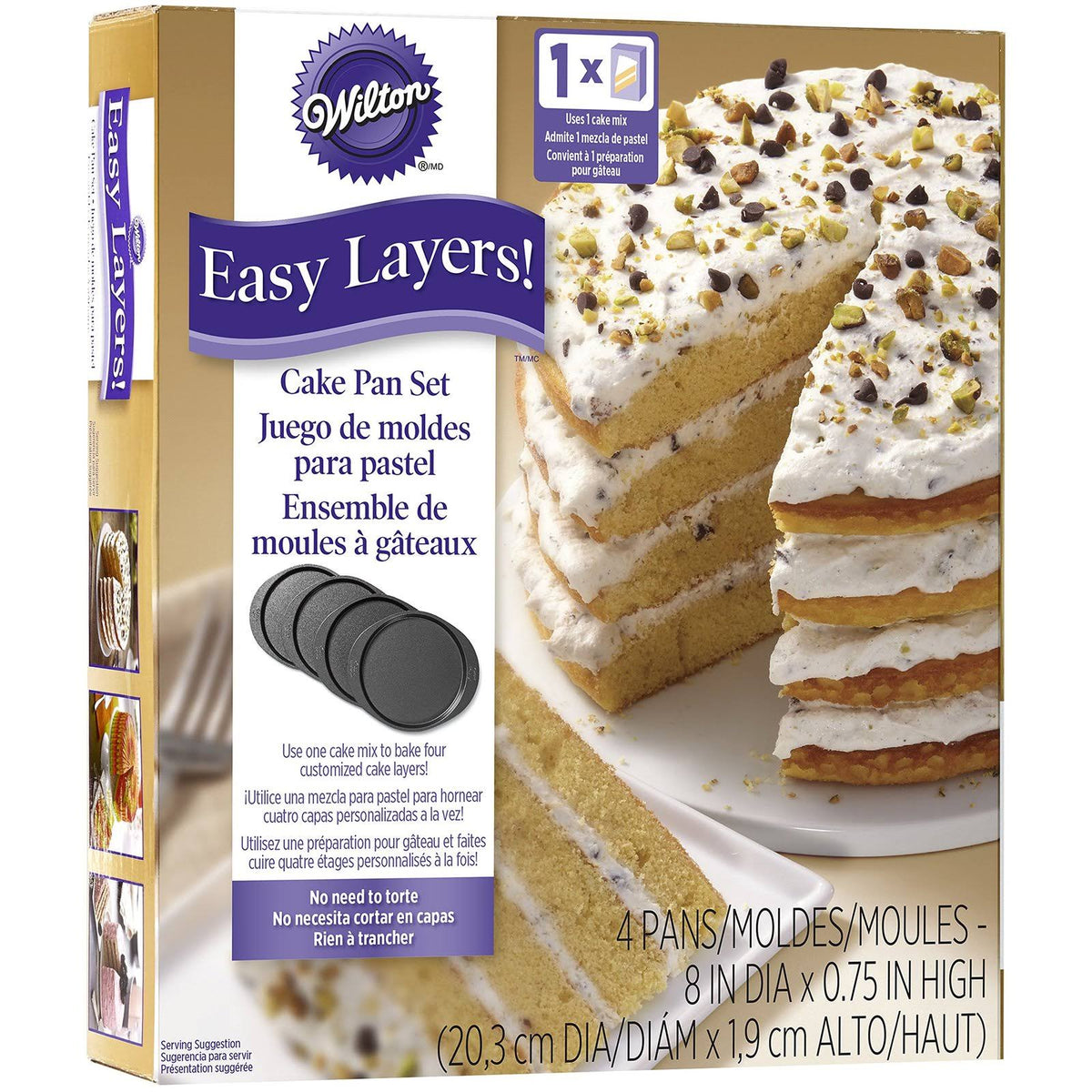4-Piece 8in Round Non-Stick Cake Pans Set Z358