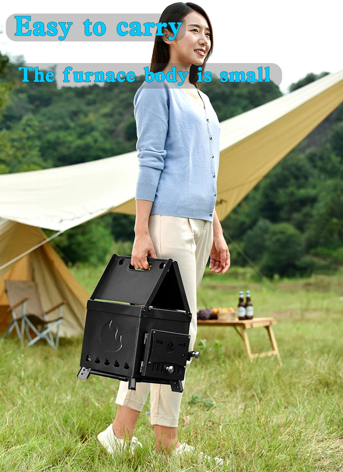 Portable Camping Wood Burning Stove A176582