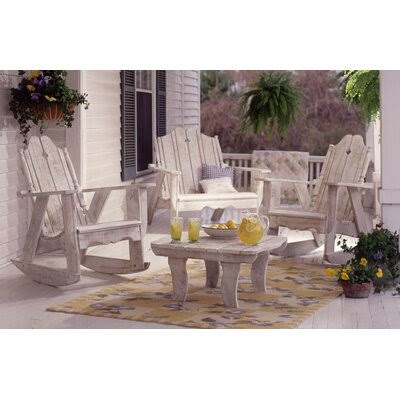 Tangerine Distressed Wood Rocking Adirondack Chair Y560