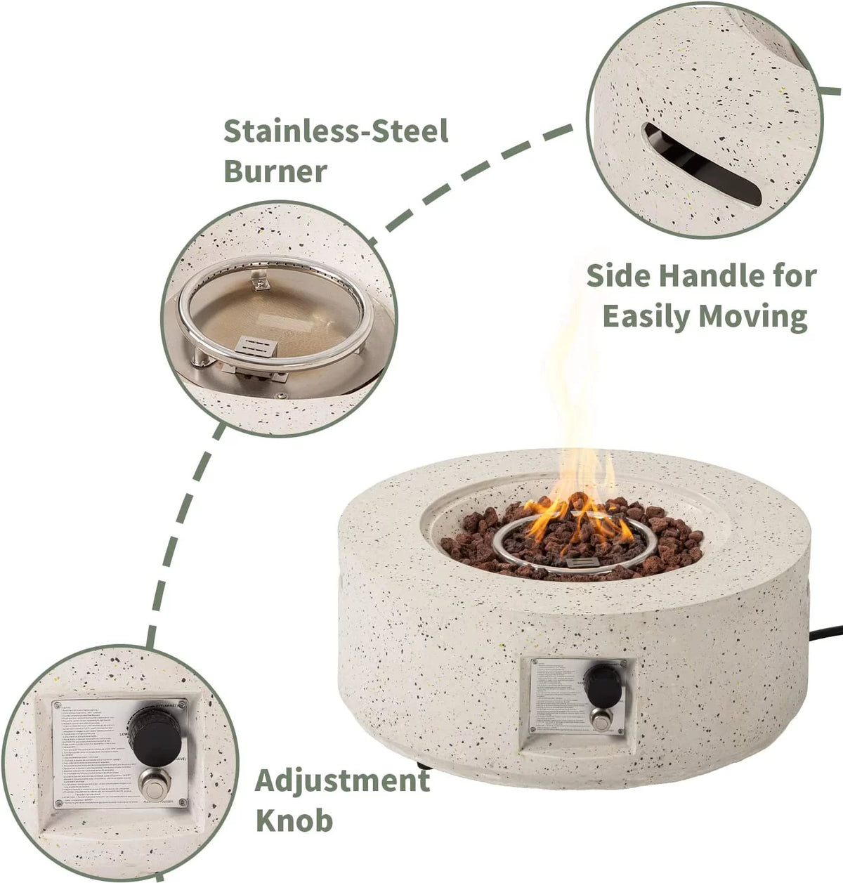 28-inch Round Propane Fire Pit Table Set G4459