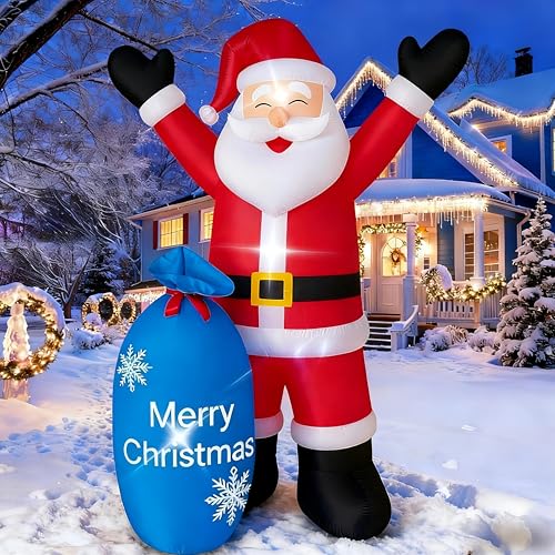 Inflatable Santa Claus Christmas Yard Decor with LEDs F633