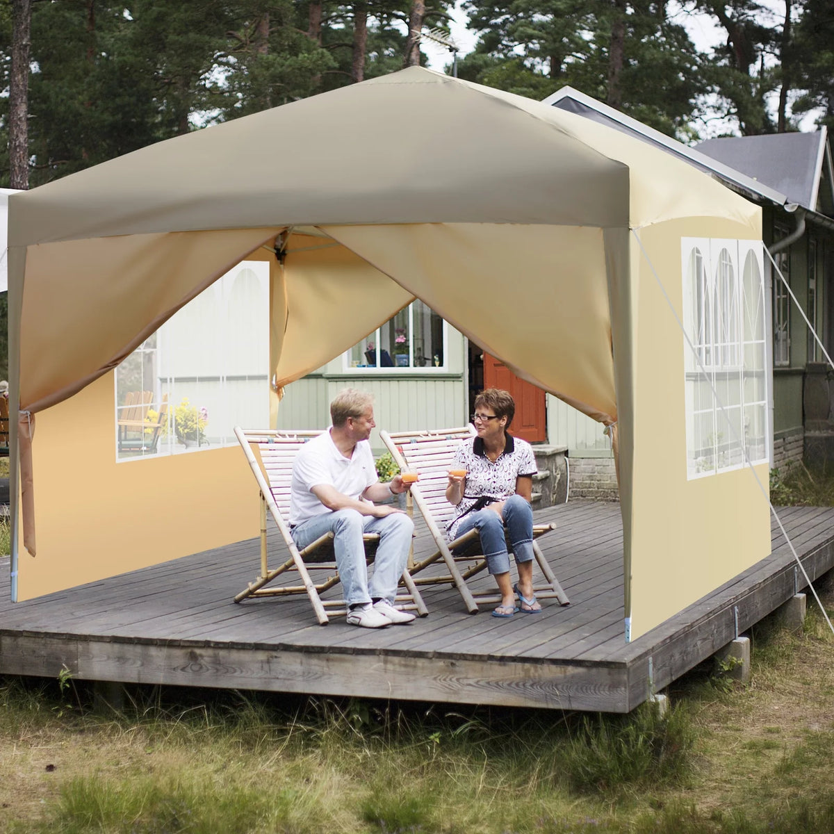 10' x 10' Pop-up Waterproof Canopy Tent with Carry Bag L14846