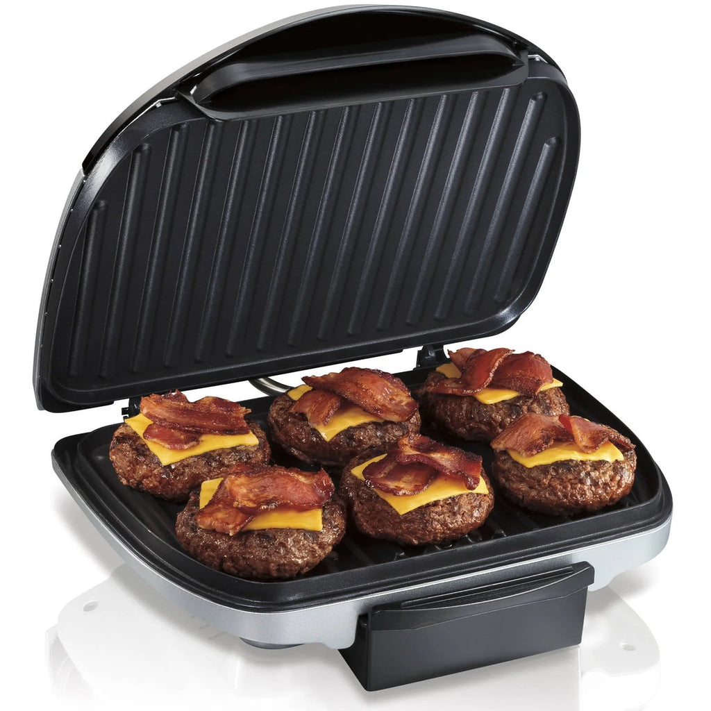 Electric Indoor Grill, 6-Serving, 90 sq.in. Nonstick Stainless Steel Y41762