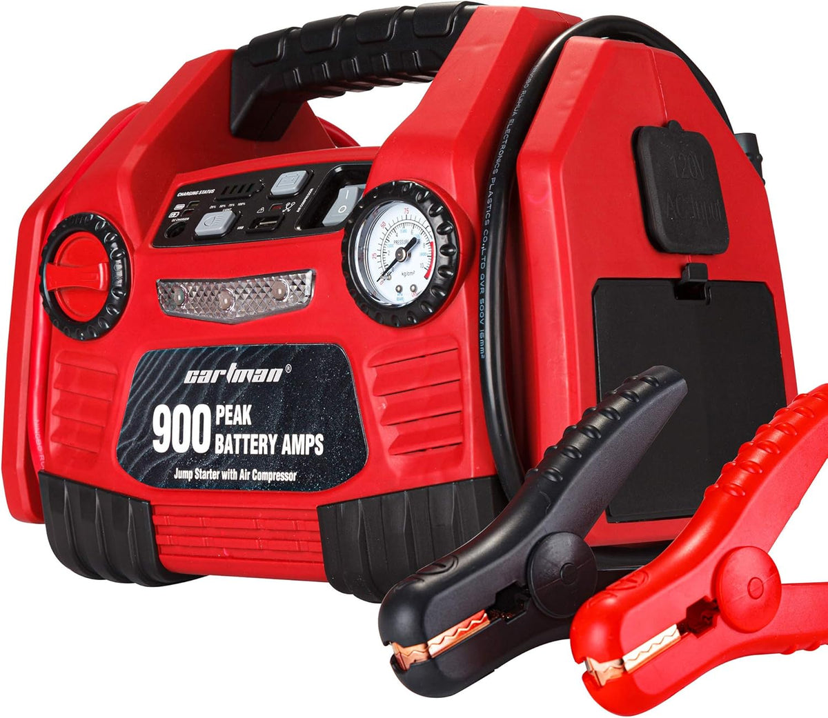 1200 Peak Amp 12V Portable Power Station Jump Starter with Air Compressor, 150PSI Tire Inflator E335267