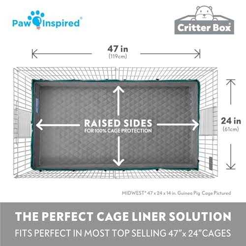 Washable Fleece Guinea Pig Cage Liner & Bedding with Raised Sides Y965