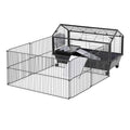 Rolling Metal Small Animal Hutch Cage with Main House and Run D522281