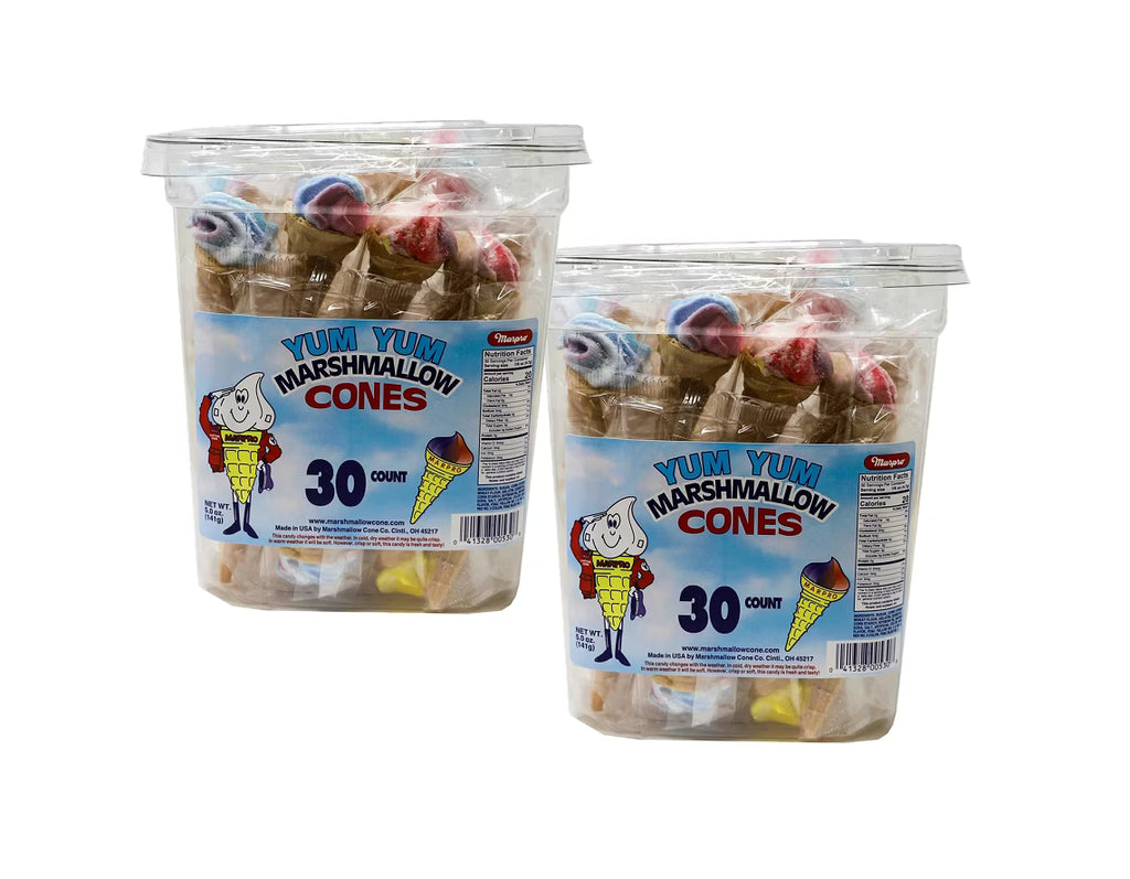 Marshmallow Yum Yum Cones, 2-Pack 30 Count Tubs D328