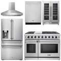 48 Propane Gas Range, Range Hood, Refrigerator with Water and Ice Dispenser, Dishwasher, Wine Cooler L512