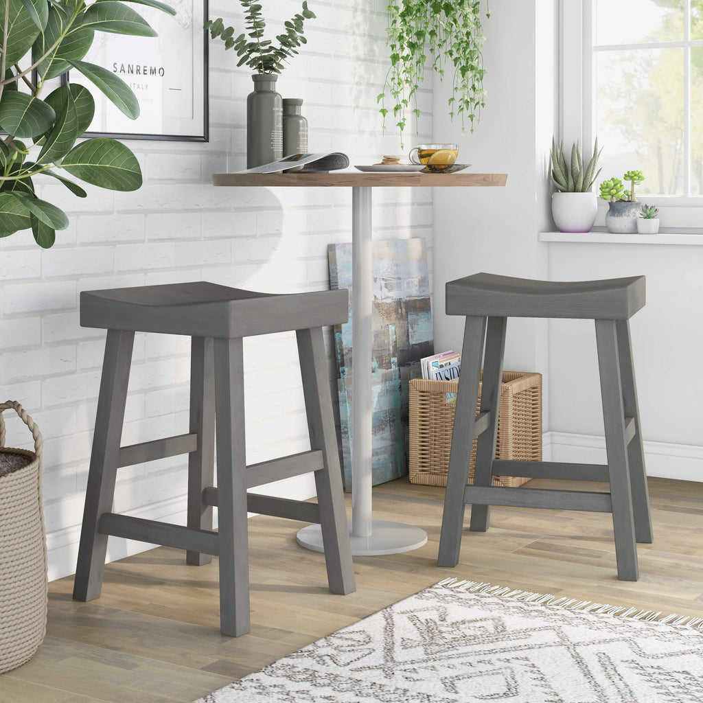Saddle Stool (Set of 2) - Antique Grey M271