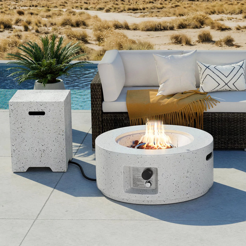 28-inch Round Propane Fire Pit Table Set G4459