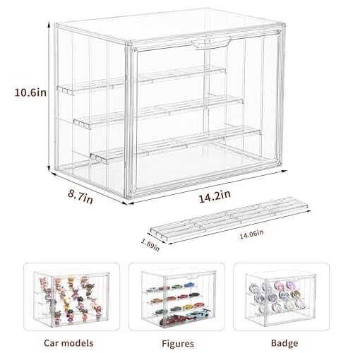 Acrylic 3 Layer Adjustable Display Case with Magnetic Door 2Pack G8013