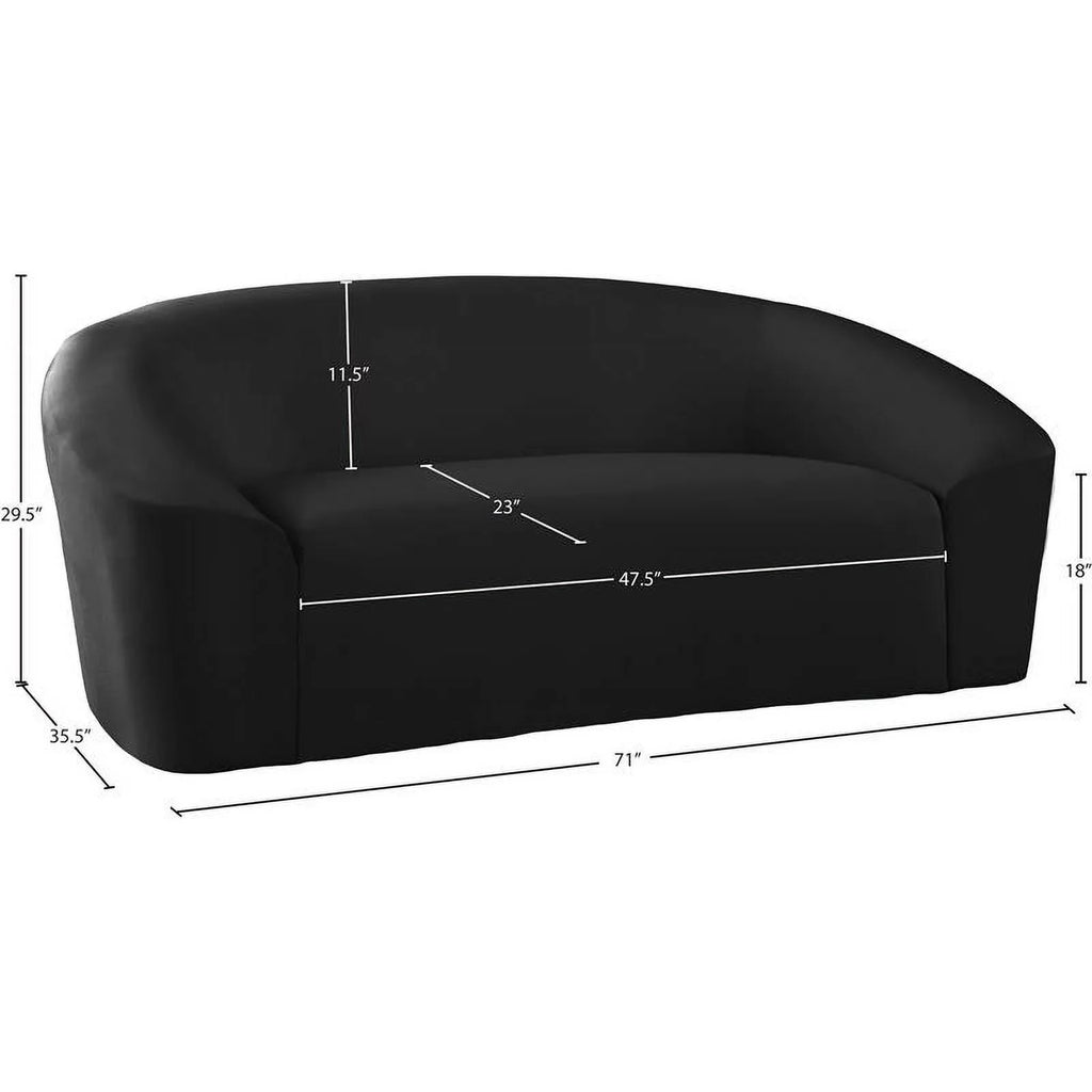 Black Velvet Loveseat B427519
