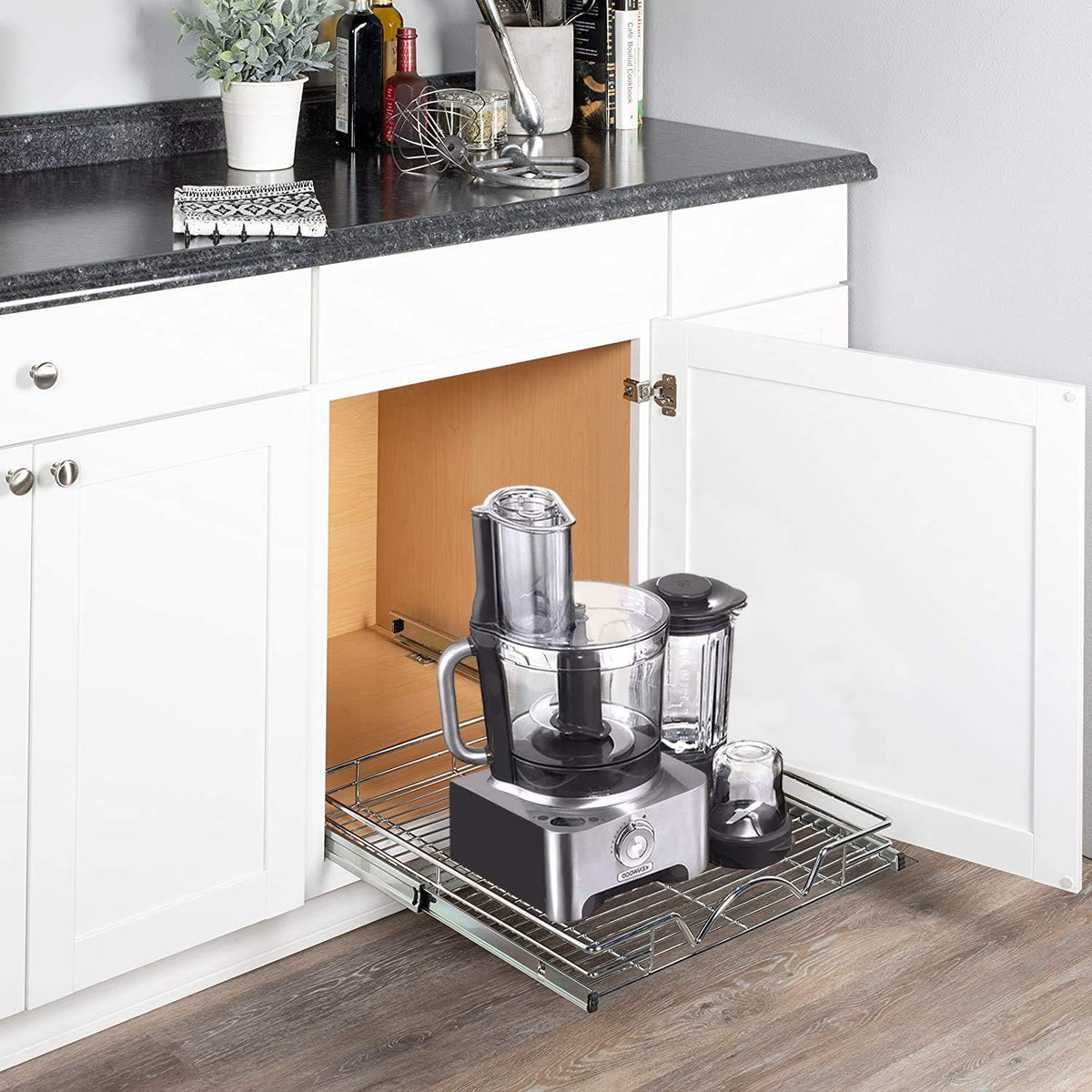 Chrome Heavy Duty Pull Out Drawer Cabinet Organizer A13067
