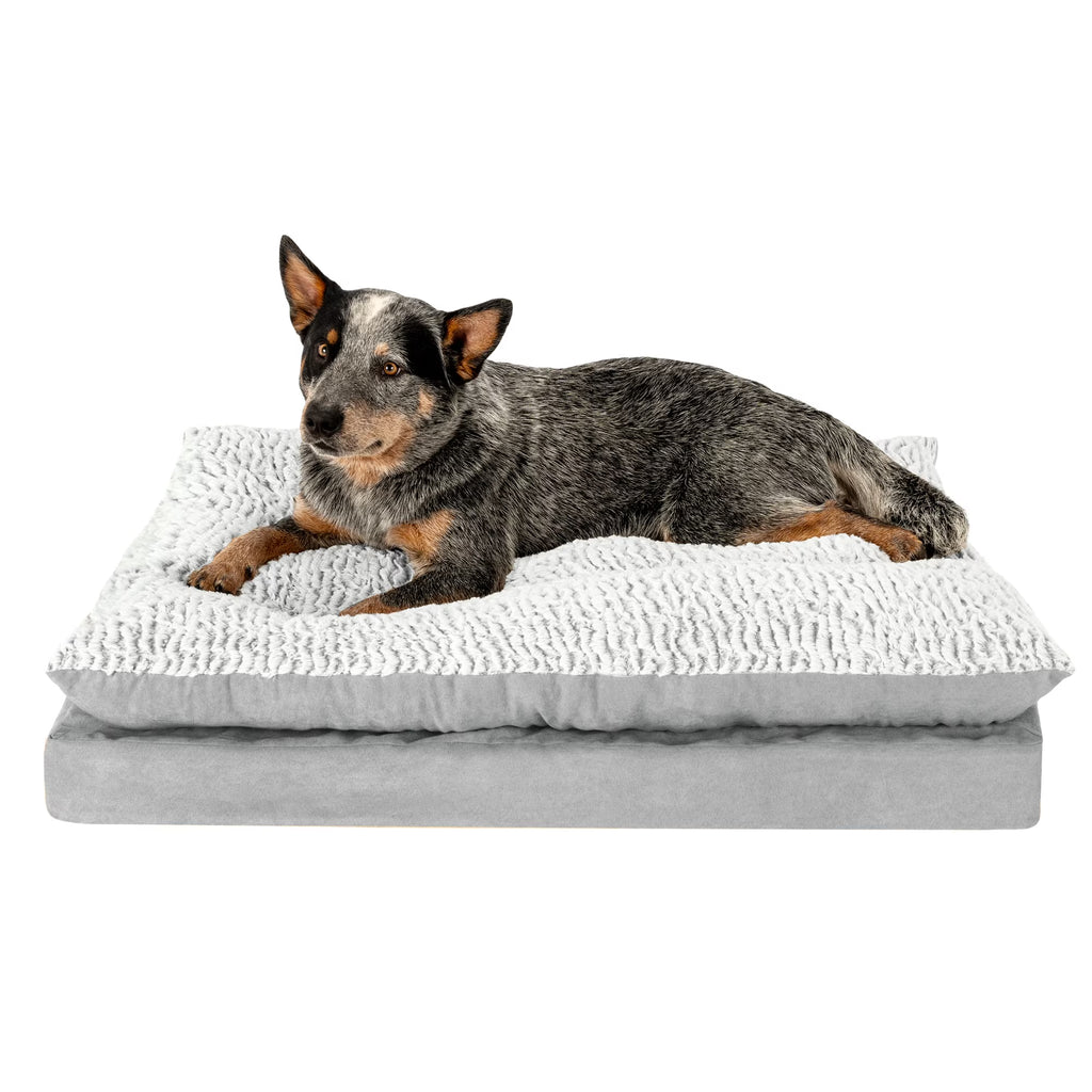 Orthopedic Pillow Top Mattress Pet Bed, Gray, Large C3011