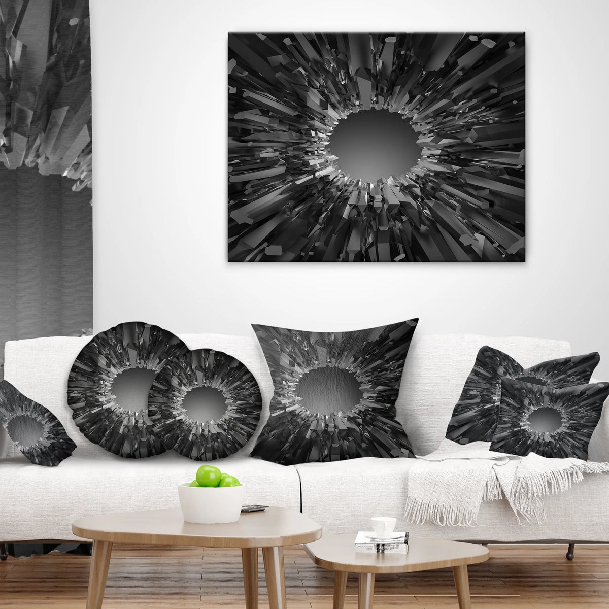 Abstract Throw Pillow 18 in. x 18 in. U7637