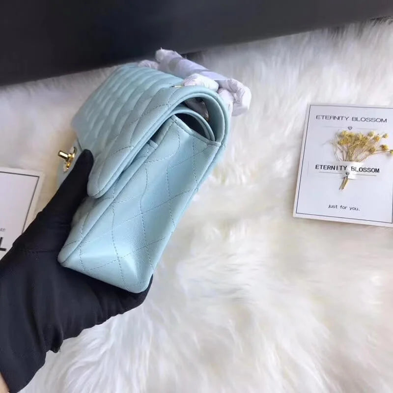 Tiffany Blue Lambskin Leather Flap Bag P5909