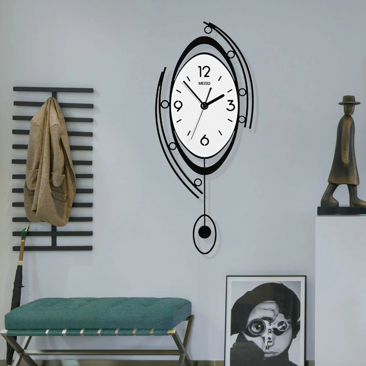 Large 3D Metal Wall Clock U2944