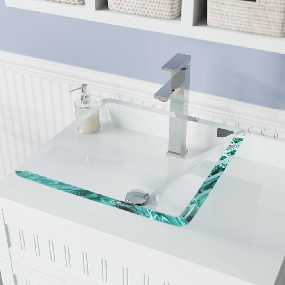 Crystal Chrome Vessel Faucet Ensemble I66889