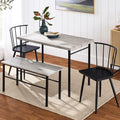 4-Piece Dining Table Set with 2 Chairs and Bench Q99470