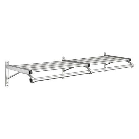 Satin Aluminum Coat Rack with 1 Shelf, 48 in W Z494278