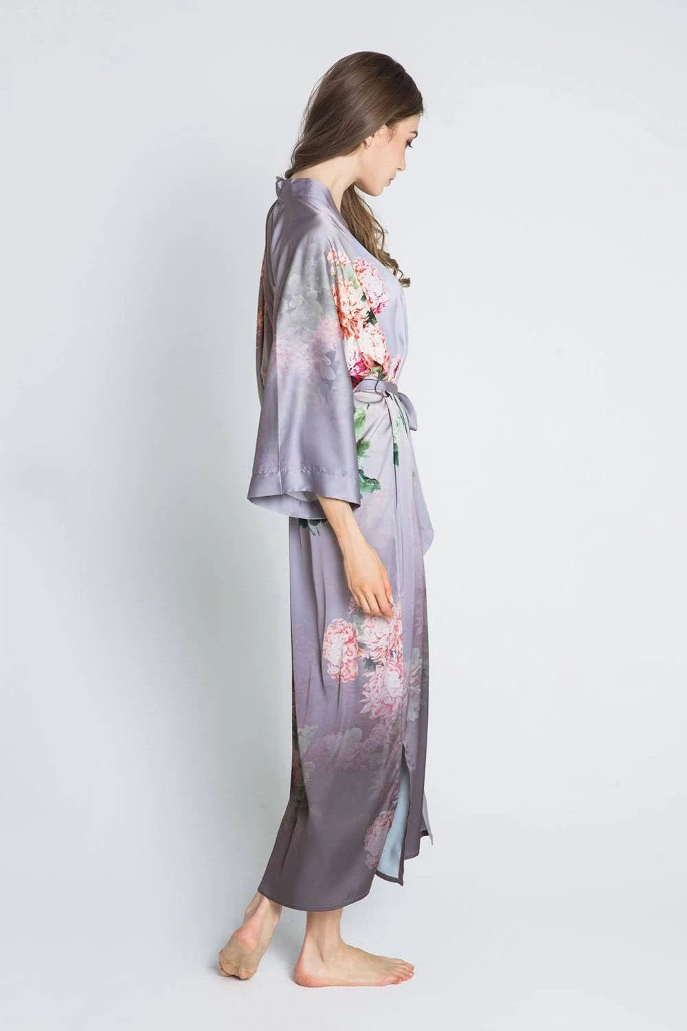 Coral Chrysanthemum Kimono Robe T93309