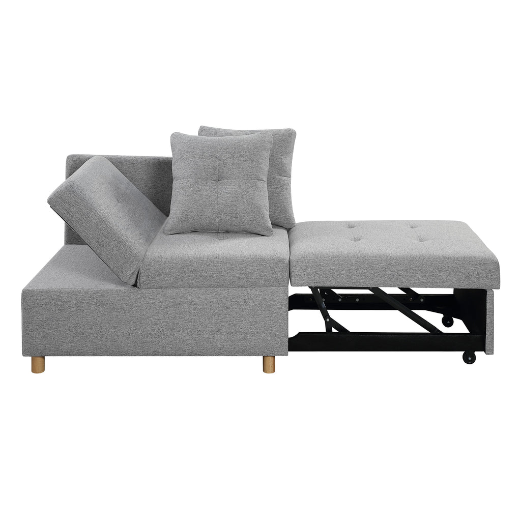 Light Gray Convertible Single Sofa Bed B840