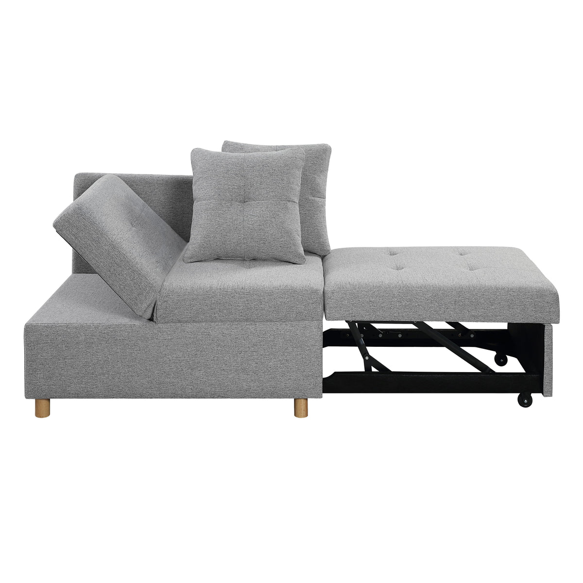 Light Gray Convertible Single Sofa Bed B840