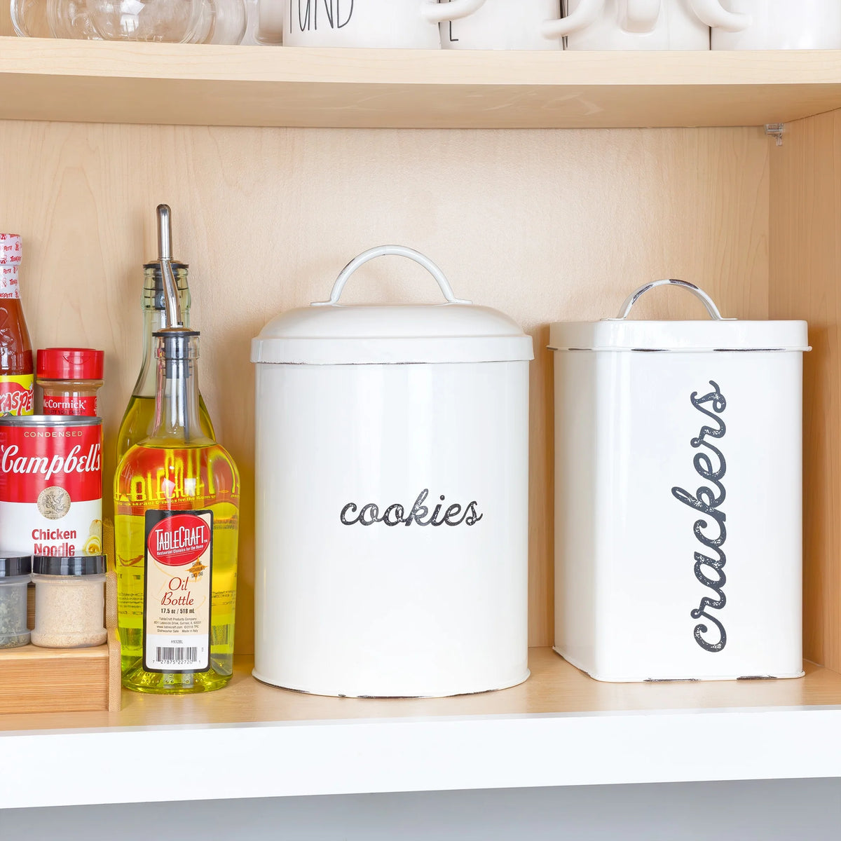 White Enamelware Cookie Jar S7660